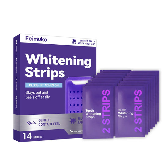 Transform Your Smile with 70/42/14 Purple Tooth Whitening Strips - Ideal for Sensitive Teeth and Effective Dental Yellowing Removal