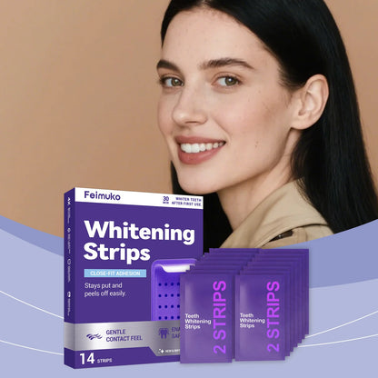 Transform Your Smile with 70/42/14 Purple Tooth Whitening Strips - Ideal for Sensitive Teeth and Effective Dental Yellowing Removal