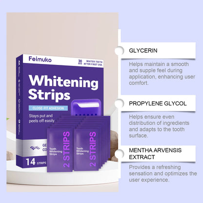 Transform Your Smile with 70/42/14 Purple Tooth Whitening Strips - Ideal for Sensitive Teeth and Effective Dental Yellowing Removal